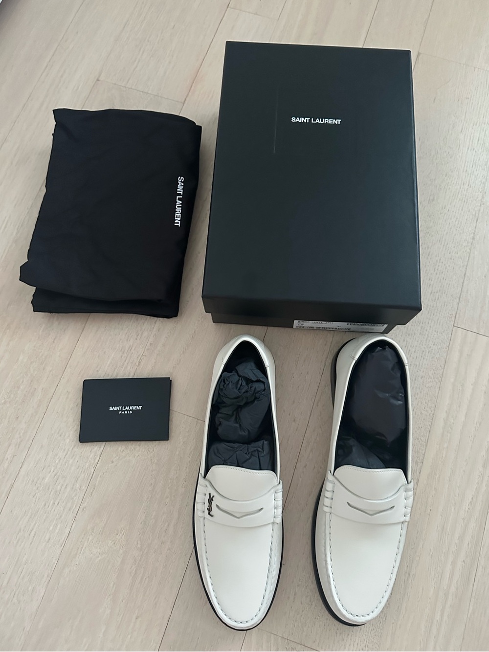 NIB Saint Laurent Le Loafer- Pearl